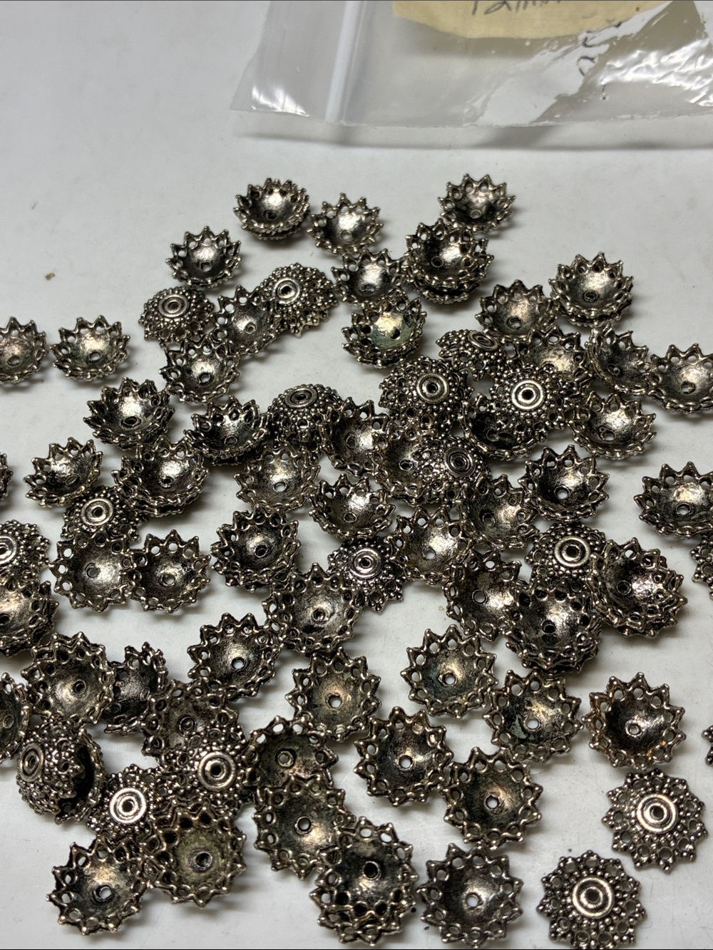 Silver Filigree fancy Bead Caps - Decorative Floral Spacer (Pack of 116)